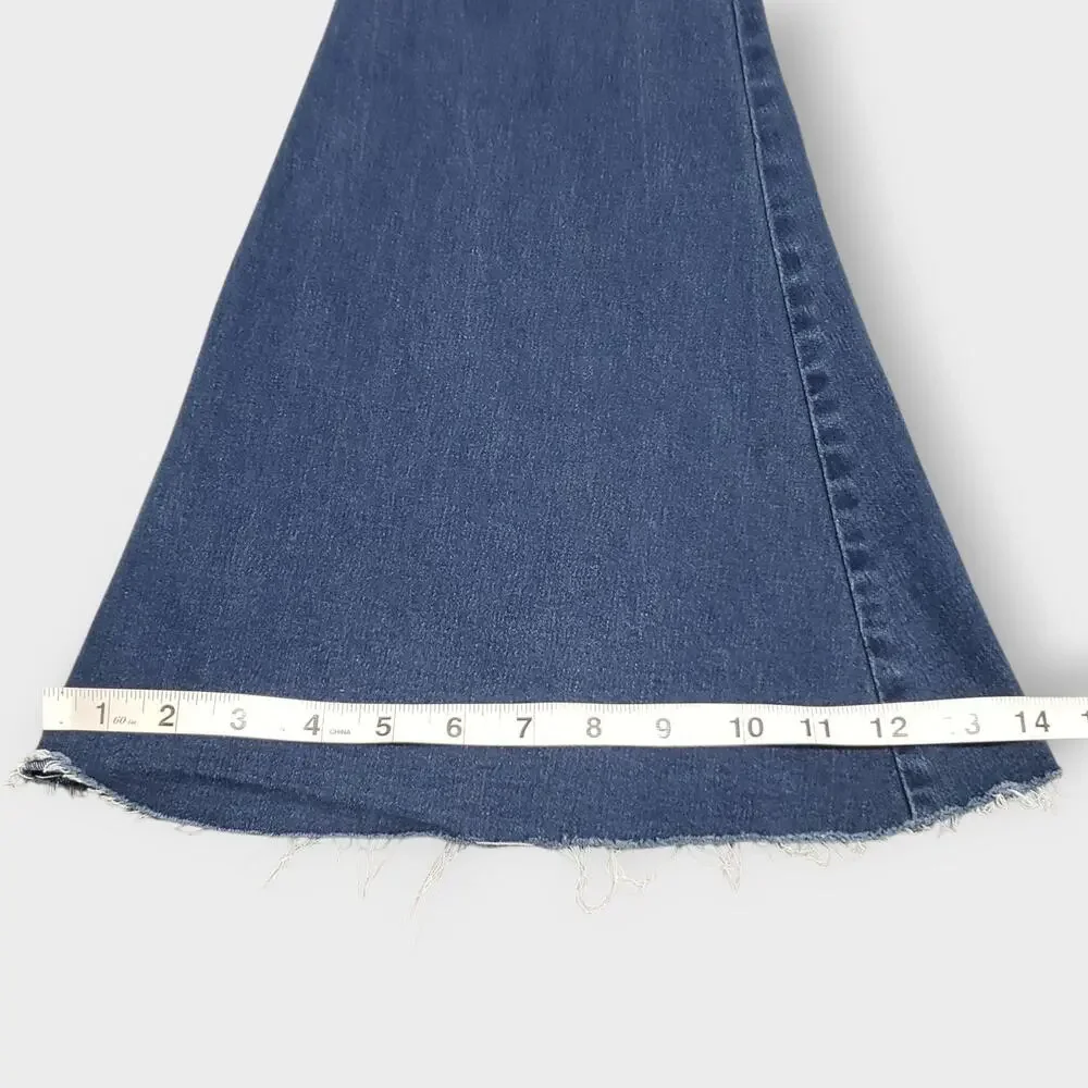 Blank Paige Womens Jean Dramatic Flare Bell Bottom Dark Wash Small Retro Rave - Picture 12 of 12